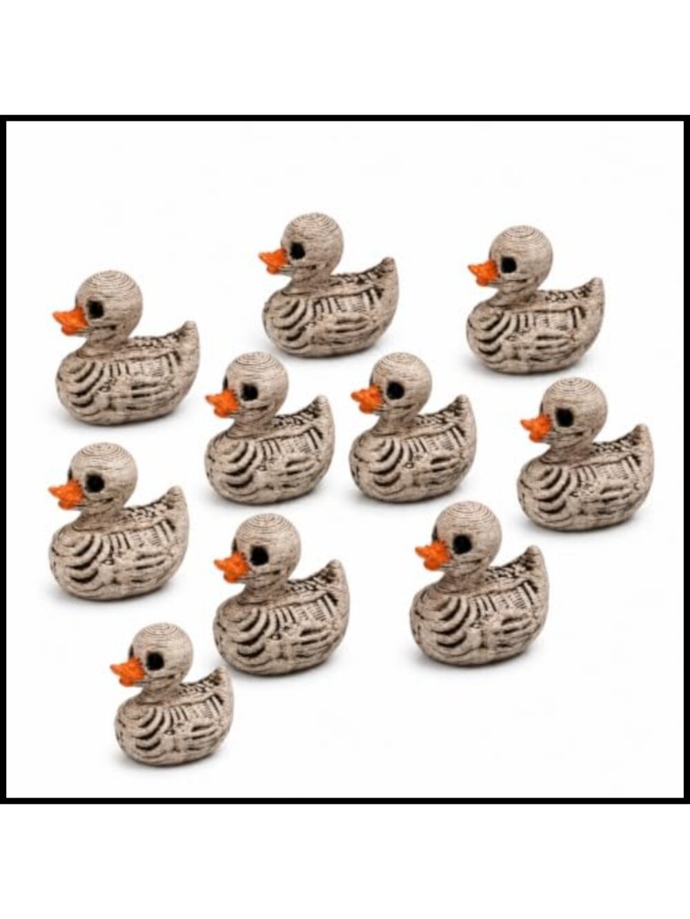 10 Pc Resin Skull Duck Figurines Mini Gothic Skeleton Halloween Desktop Decor